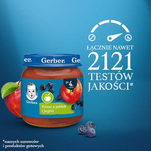 Gerber Cream of Apples and Blueberries for Babies after 4 Months Onwards 125g