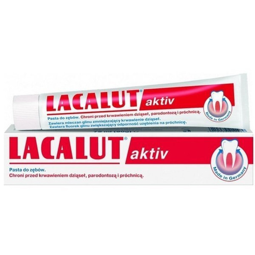 Lacalut Aktiv Pasta do Zębów Chroni przed Krwawieniem Dziąseł Paradontozą i Próchnicą 75ml