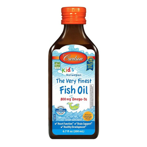Carlson Labs Kid's The Very Finest Fish Oil Omega-3 Liquid, 800mg Natural Orange 200ml