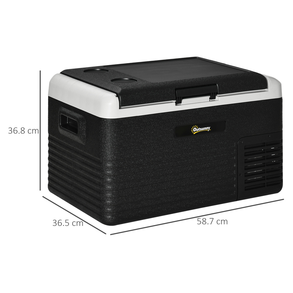 Outsunny 30L Portable Car Refrigerator - Grey and Black