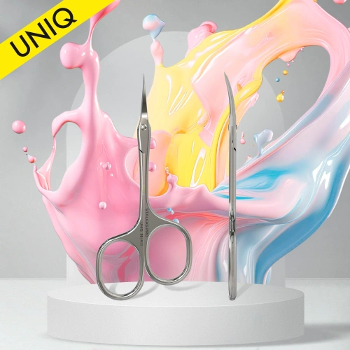 Staleks Pro UNIQ 20 Type 4 Cuticle Scissors Asymmetric Multi Level Rings 105 mm
