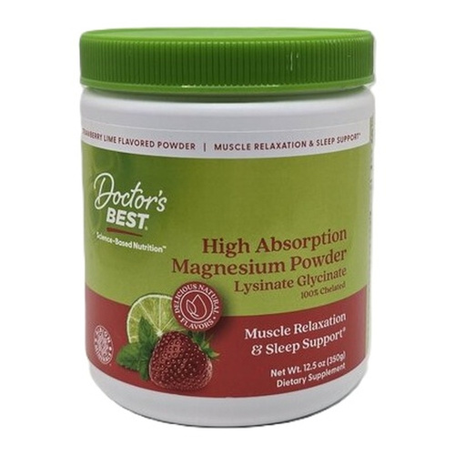 Doctor's Best High Absorption Magnesium Powder Magnez w Proszku Truskawka i Limonka 350g