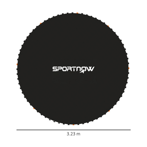SPORTNOW Replacement Trampoline Mat with Spring Pull Tool, 72 V-Hooks, for 12ft Trampoline using 14cm Springs, Black