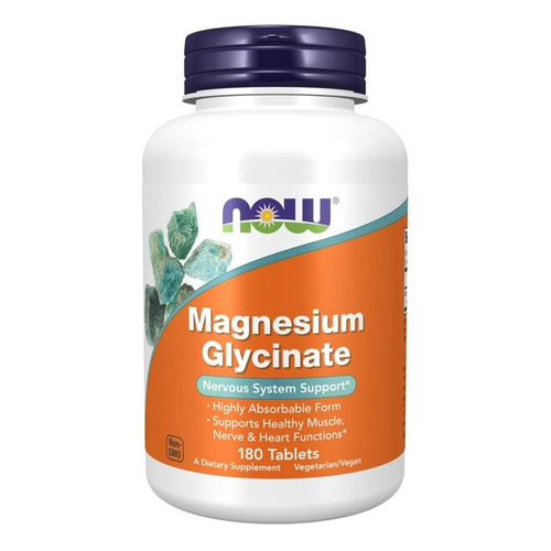 NOW Foods Glicynian Magnezu Wysoko Przyswajalny 180 Tabletek