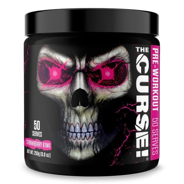 JNX Sports The Curse! Pre-workout for Energy Focus and Muscle Pumps Strawberry Kiwi 250g
