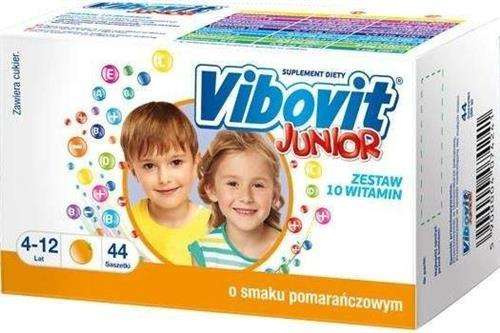 Vibovit Junior Zestaw Witamin dla Dzieci 4-12 Lat Pomarańczowy 44 Saszetki