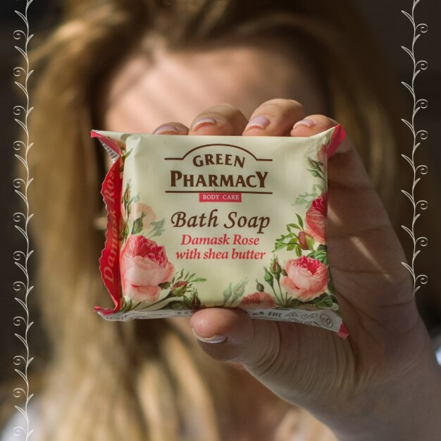 Green Pharmacy Toilet Soap with Extract From Damascus Rose and Shea Butter 100g