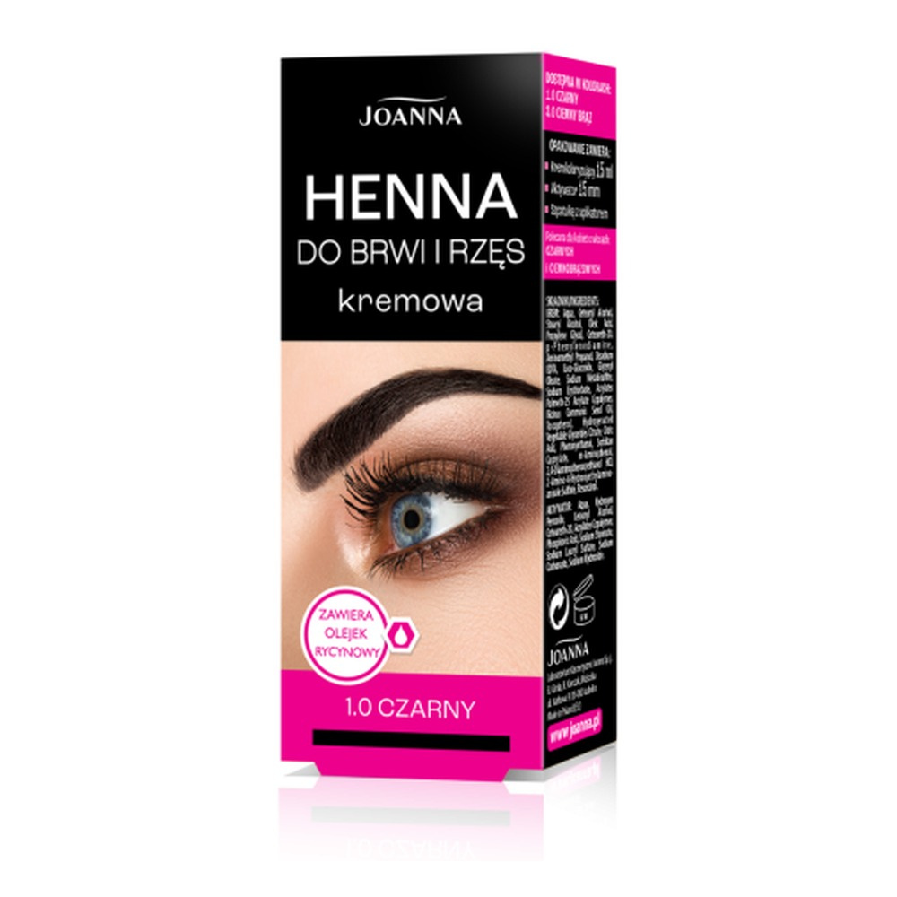 Joanna Henna Kremowa do Brwi i Rzęs 1.0 Czarna 15ml