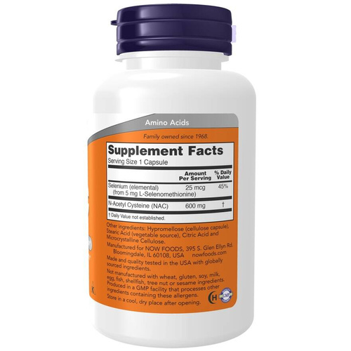 Now Foods NAC with Selenium 600mg Immune Support 250 Capsules