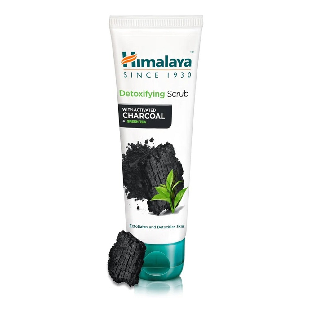 Himalaya Scrub with Activated Charcoal & Green Tea Detoxifying Charcoal Peeling for Normal to Oily Skin 75ml