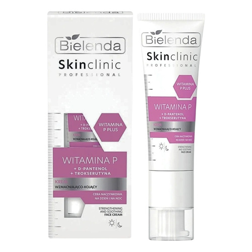 Bielenda Skin Clinic Professional Vitamin P Wzmacniająco – Kojący Krem dla Skóry Wrażliwej Naczynkowej Skłonnej do Zaczerwienień 40ml