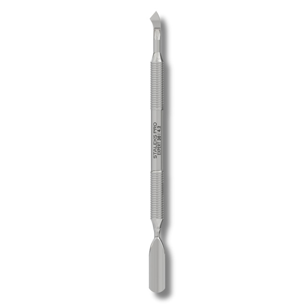 Staleks Pro Expert 30 Type 4.2 Manicure Pusher With Rounded Wide Pusher And Bent Blade 142mm
