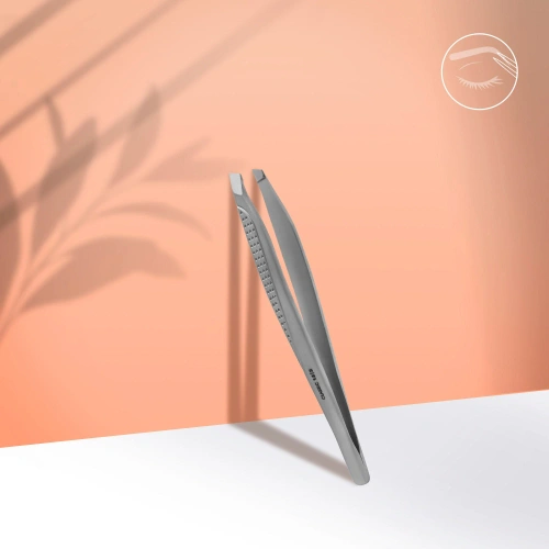 Staleks Classic 15 Type 3 Eyebrow Tweezers Wide Beveled Stainless Steel