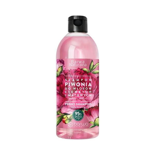 Barwa Naturalna Piwonia Szampon Szampon Zwiększający Objętość dla Wlosów Cienkich i Matowych 500ml