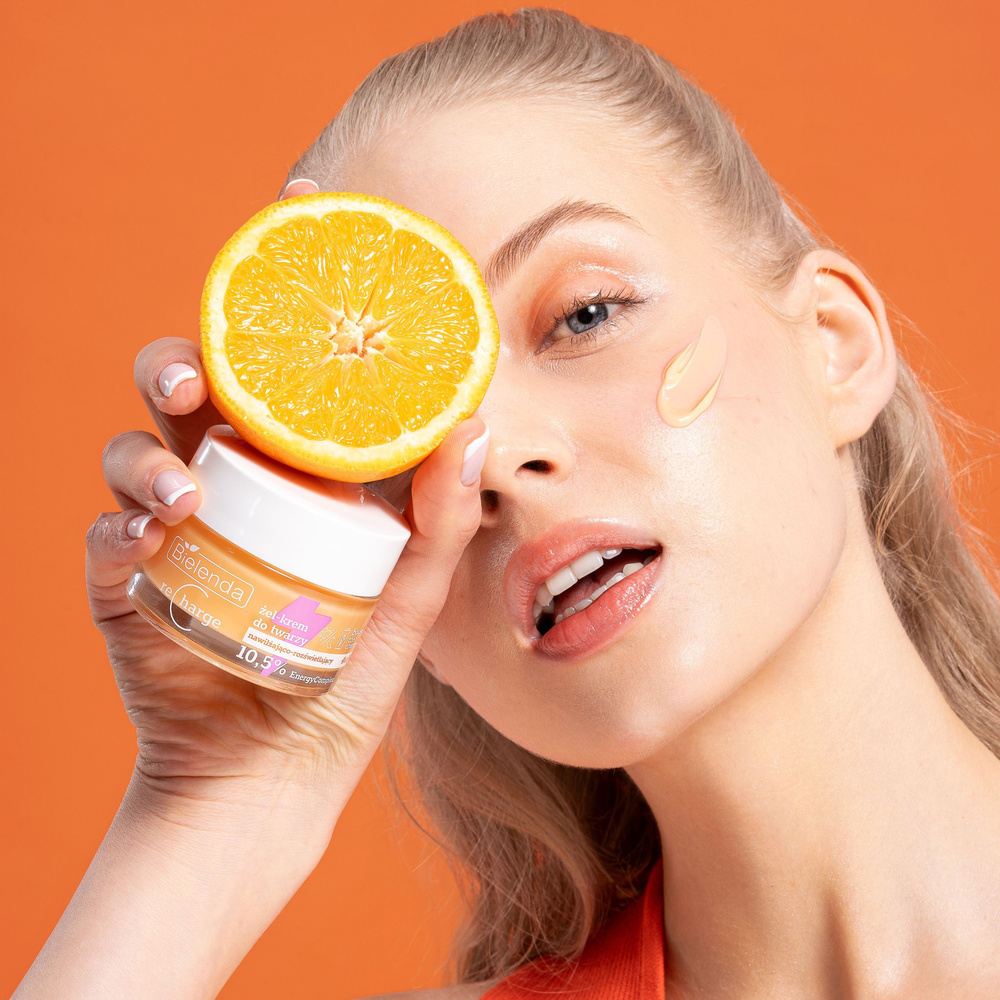 Bielenda Recharge Boost the Energy Moisturizing and Brightening Gel - Face Cream 4in1 for Dehydrated and Dull Skin for Day and Night 50ml