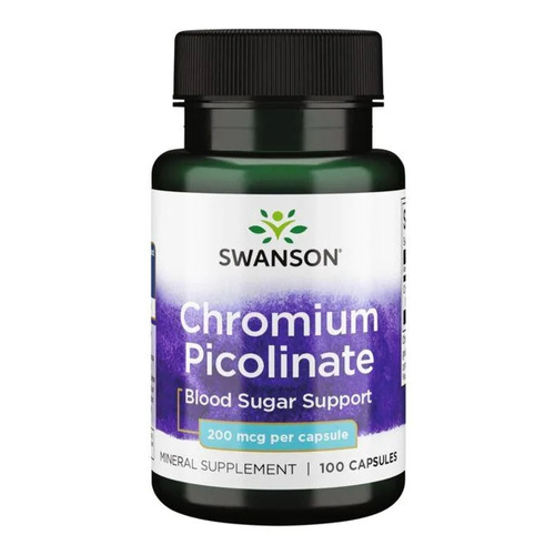 Swanson Chromium Picolinate 200mcg Pikolinian chromu 100 Kapsułek
