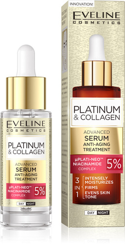 Eveline Platinum & Collagen Advanced Serum Anti-Aging Treatment for Day and Night 30ml