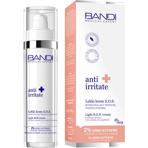 Bandi Anti Irritate Lekki Krem S.O.S. Wzmacniajacy Barierę Hydrolipidową dla Skóry Wrażliwej Podrażnionej 50ml