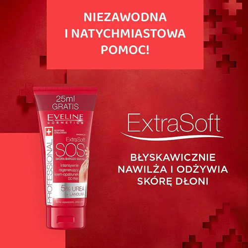 Eveline Extra Soft SOS 5% Mocznik Regenerujący Krem Opatrunek do Rąk 100ml