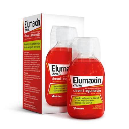 Elumaxin Classic Płyn Wspomagajacy Ochronę Przeciwpróchniczą i Utrzymanie Dziąseł w Dobrej Kondycji 220ml