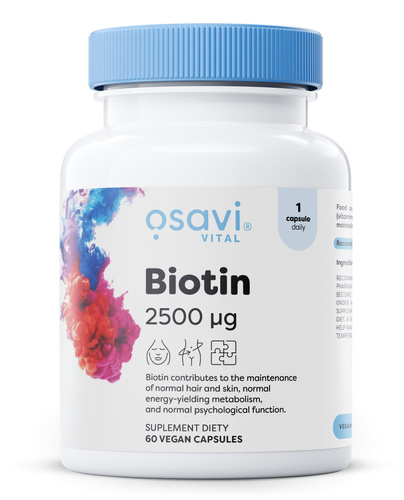 Osavi Biotyna 2500mcg na Zdrowe Włosy i Skórę 60 Wegańskich Kapsułek