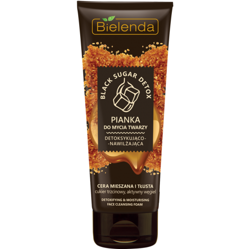BIELENDA BLACK SUGAR DETOX Detoksykująco – nawilżająca pianka do mycia twarzy 175 g