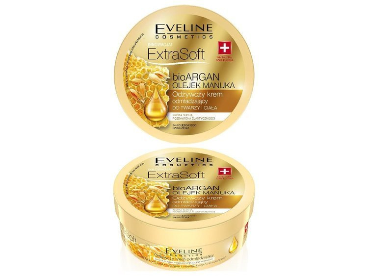 Eveline Extra Soft Bio Argan and Manuka Oil Nourishing and Rejuvenating Face and Body Cream 200ml