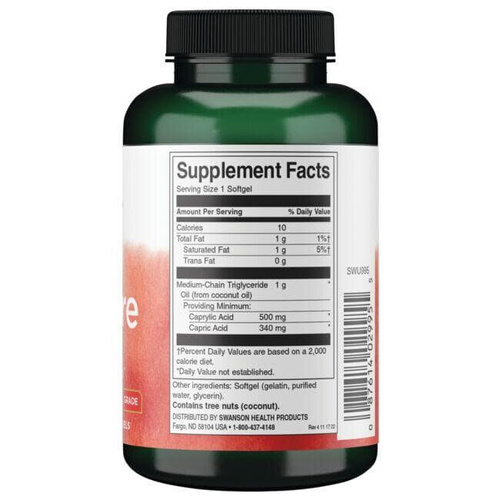 Swanson MCT Pure 1000mg 90 Kapsułek