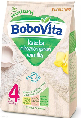 BoboVita Bezglutenowa Kaszka Mleczno Ryżowa o Smaku Wanilii po 4 Miesiącu 230g
