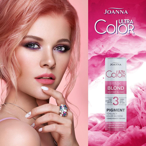 Joanna Ultra Color 3 Pink Blonde Toning Pigment Natural & Dyed Hair Color 100ml