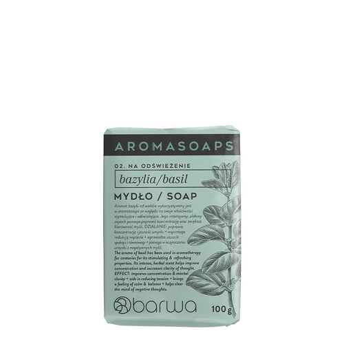 Barwa Aroma Soaps Refreshing Basil Bar Soap for Everyday Use 100g
