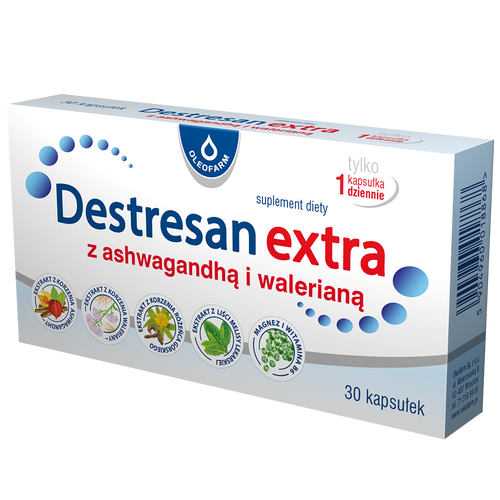 Destresan Extra with Ashwagandha and Valerian Relieves Stress Supports Memory 30 Capsules