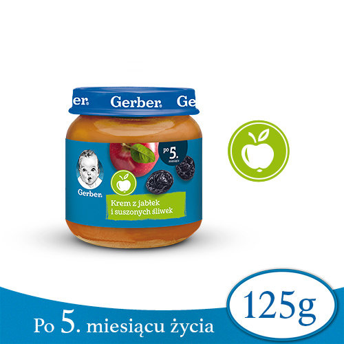 Gerber Cream of Apples and Dried Plums for Babies after Month 5 125g
