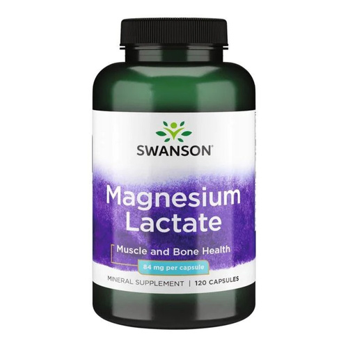 Swanson Magnesium Lactate 84mg Mleczan Magnezu 120 Kapsułek