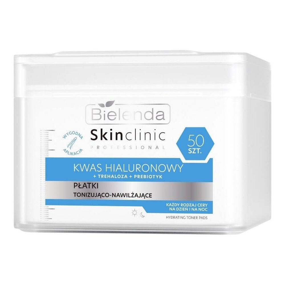 Bielenda Skin Clinic Professional Chusteczki Nawilżające i Tonizujące z Kwasem Hialuronowym 50szt