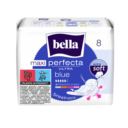 Bella Perfecta Ultra Maxi Blue Sanitary Pads 8 Pieces