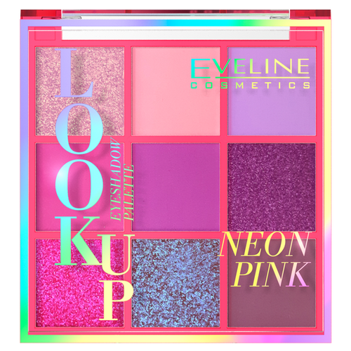 Eveline Eyeshadow Palette 9 Colours Look Up Neon Pink Eye Shadows 10.8g