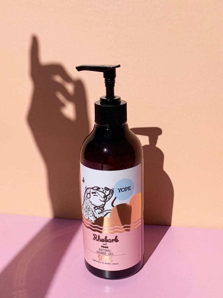 Yope Natural Shower Gel Rhubarb and Rose 400ml