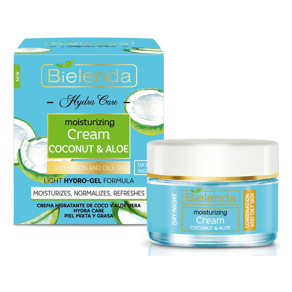 Bielenda Hydra Care Moisturizing Face Cream Coconut & Aloe Combination Skin 50ml