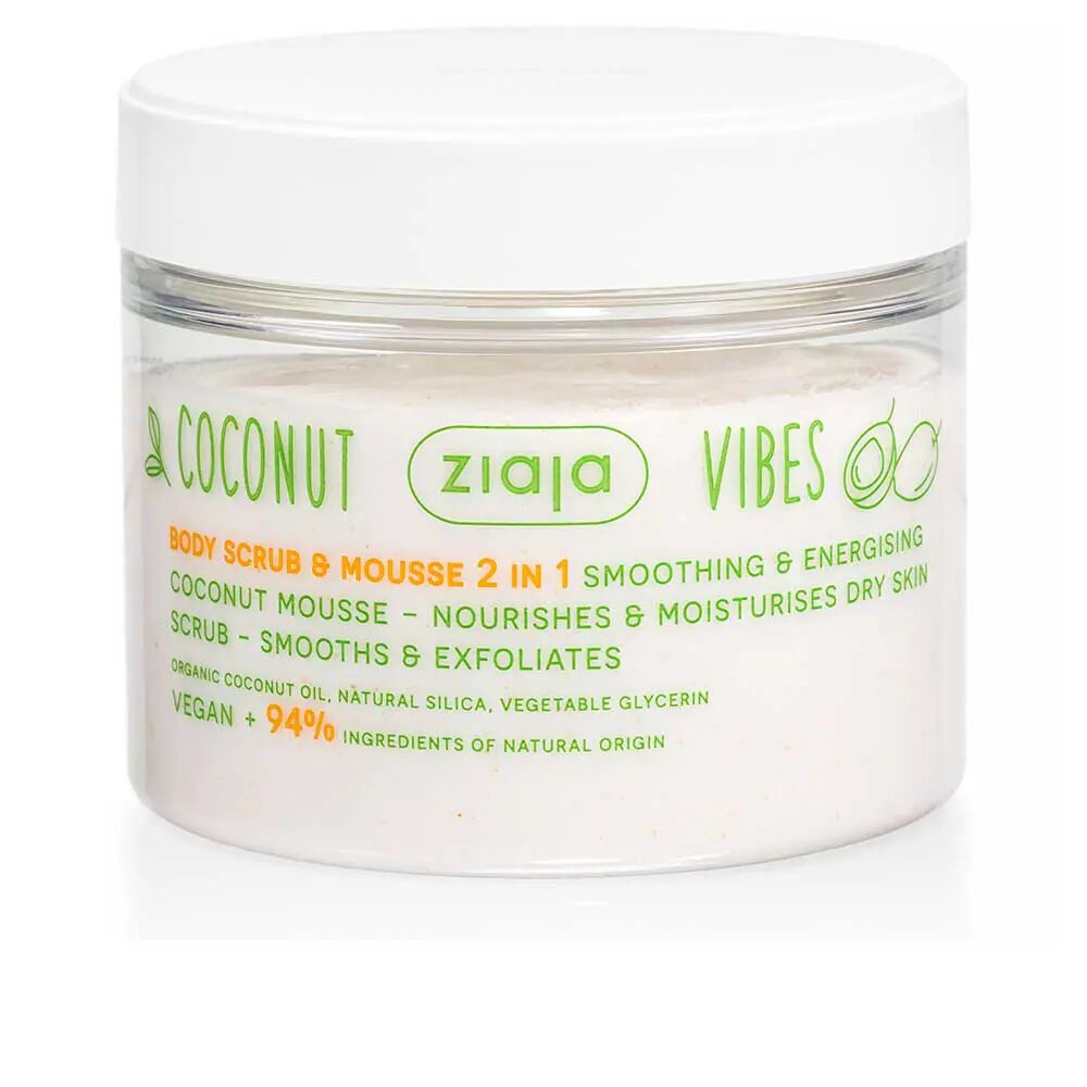 Ziaja Coconut Vibes 2in1 Smoothing and Exfoliating Peeling and Body Mousse Dry Skin 270ml
