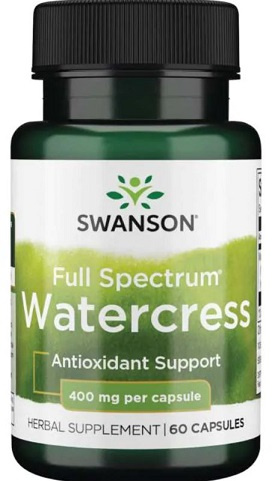 Swanson Full Spectrum Watercress 400mg Rukiew Wodna 60 Kapsułek