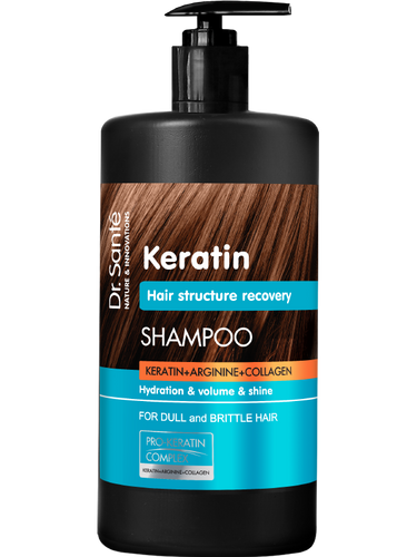 Dr Sante Keratin Szampon do Włosów z Keratyną Argininą i Kolagenem do Włosów Suchych 1000ml