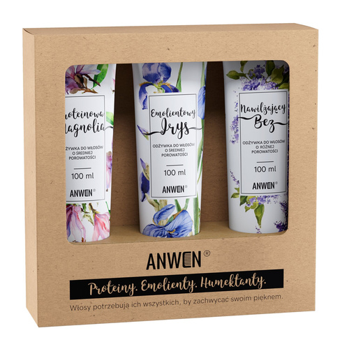 Anwen Set 3 Conditioners for Medium Porosity Hair with Proteins and Emollients 3x100ml