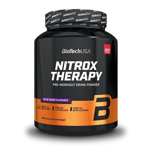 BioTechUSA Nitrox Therapy Pre-Workout Powder, Blue Grape 680g