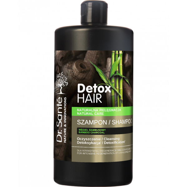 Dr. Sante Detox Hair Regenerating Hair Cleansing Shampoos with Bamboo Charcoal 1000ml