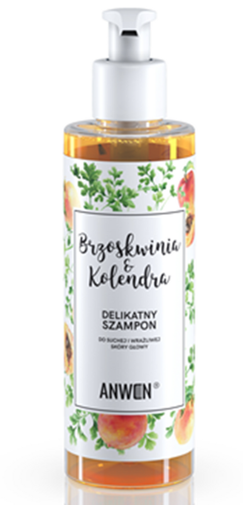 Anwen Brzoskwinia & Kolendra Delikatny Szampon do Suchej i Wrażliwej Skóry Głowy 200ml