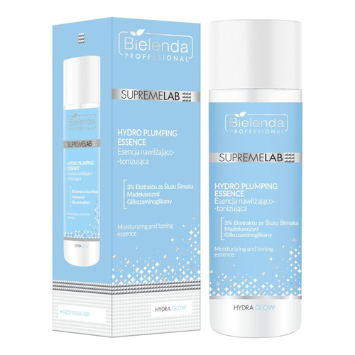 Bielenda Professional Supremelab Hydra Glow Tonizująco-Nawilżająca Esencja z Ekstraktem ze Śluzu Ślimaka dla Skóry Suchej i Odwodnionej 200ml