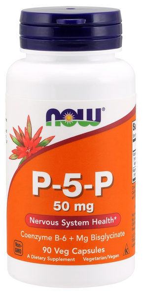 NOW Foods P-5-P 50 mg  Aktywna Forma Witaminy B6 90 Kapsułek 