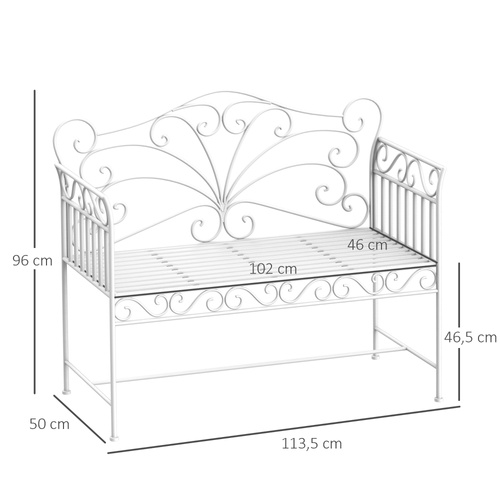 Outsunny Heavy-Duty Garden Bench-White