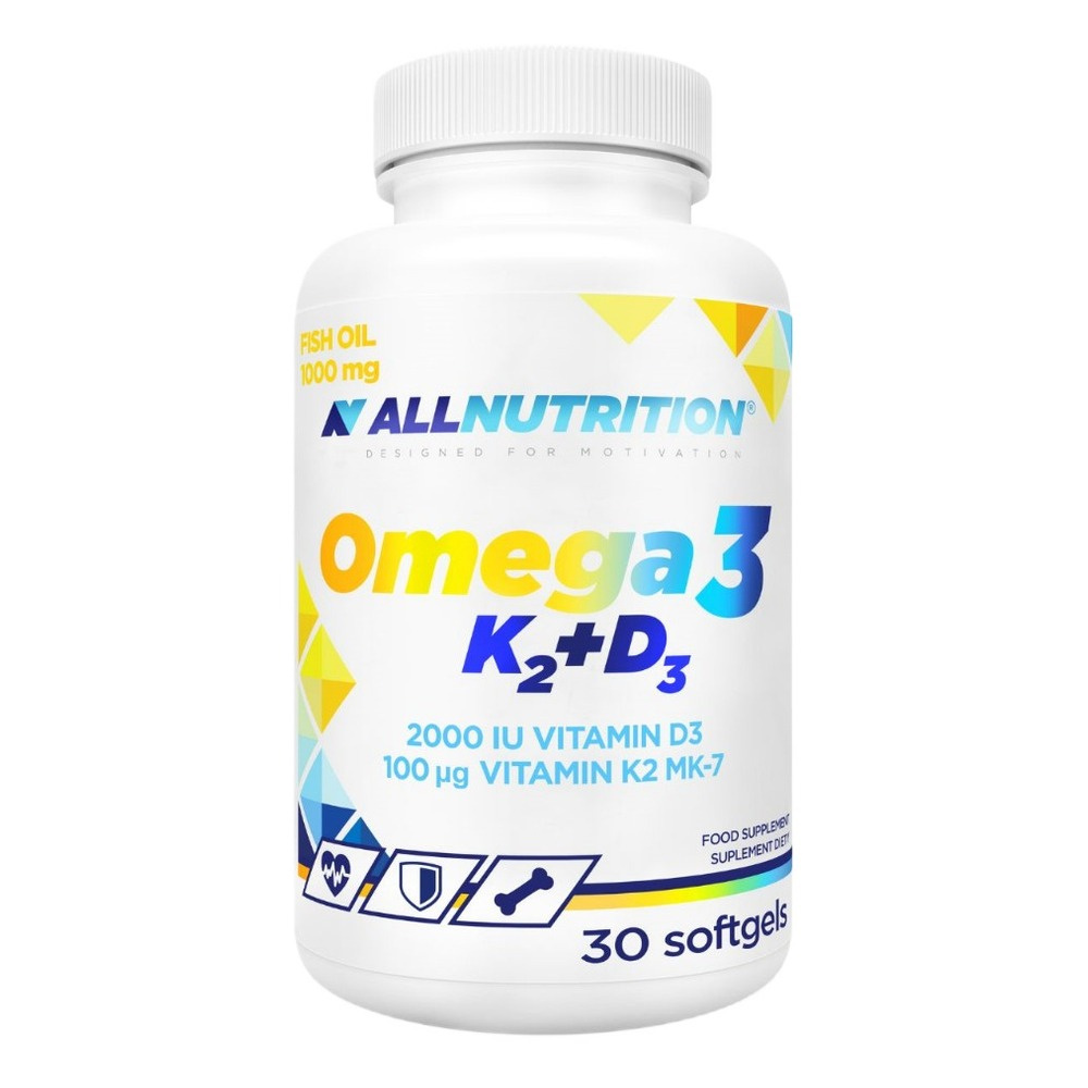 Allnutrition Omega 3 K2 D3 Dietary Supplement for Heart, Bones and Immunity 30 Softgels